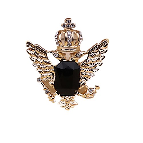Vintage Brosche Anstecknadel Kragen Broschen Herren-Brosche Schmuck - Schwarz Gold von MagiDeal