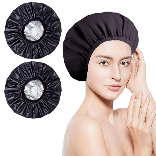 Duschhaube Damen, Shower cap, Trockenhauben für haare, Haarhaube Färben, 2 Stück duschhaube mit Haargummi, Elastische Duschkappe Wasserdichte Duschhaube Damen, Shower cap, Trockenhauben für haare, Haarhaube Färben, 2 Stück duschhaube mit Haargummi, Elastische Duschkappe Wasserdichte von MagiSel