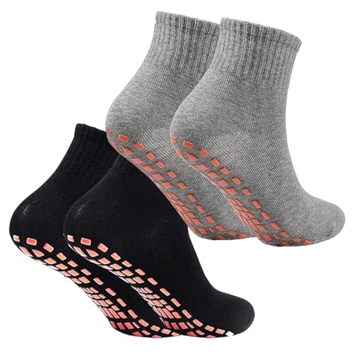 MagiSel Yoga Socken für Damen und Herren, 2 Paar Stoppersocken, Antirutschsocken, Barfuß, Yoga Socken Rutschfeste, Pilates, Krankenhaus, Zuhause, Socken mit Noppen von MagiSel