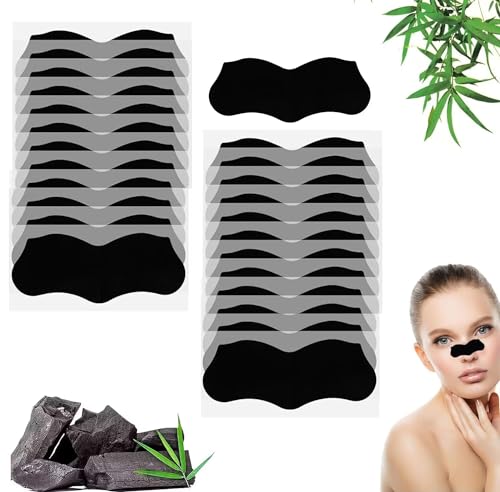 Mitesserentferner Stripes, 25 Stück Natürliche Bambuskohle Mitesser Entferner, Zum Entfernen von Mitessern und Zum Freimachen verstopfter Poren (Mitesserentferner Porenreinigerr für Männer und Frauen) von MagiSel
