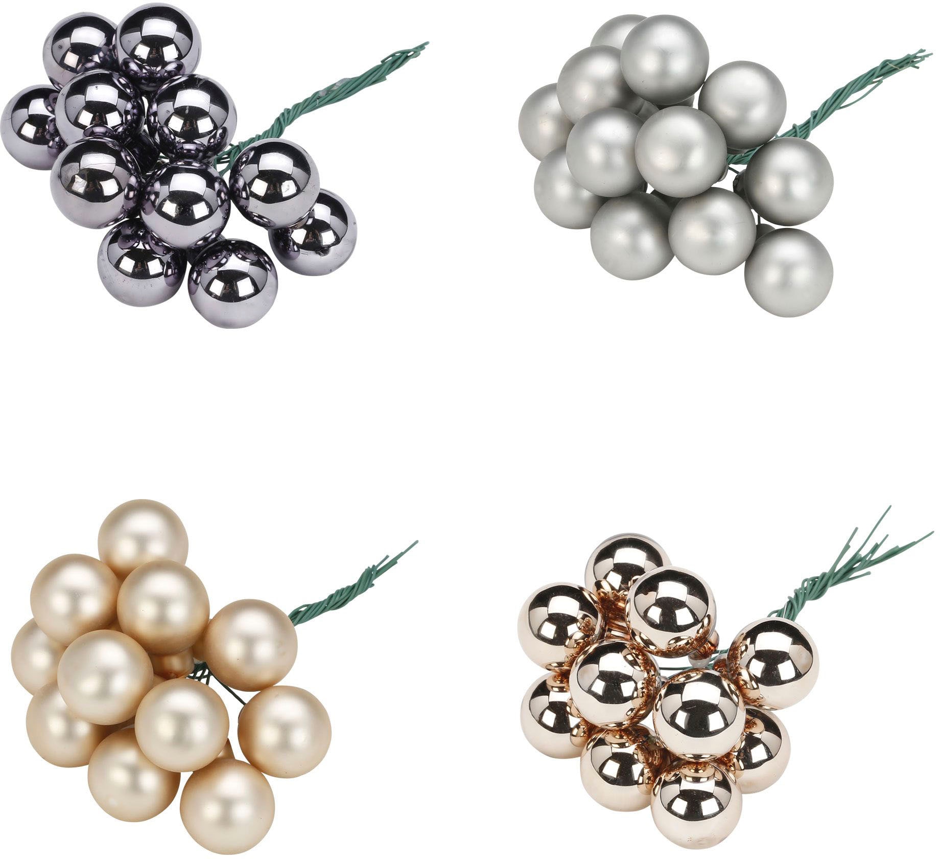 MAGIC by Inge Christbaumschmuck "Spiegelbeeren Glowing Mountains, 4-fach sortiert", (Set, 8 tlg.), Weihnachtsdeko, Weihnachtsschmuck aus Echtglas von Magic By Inge