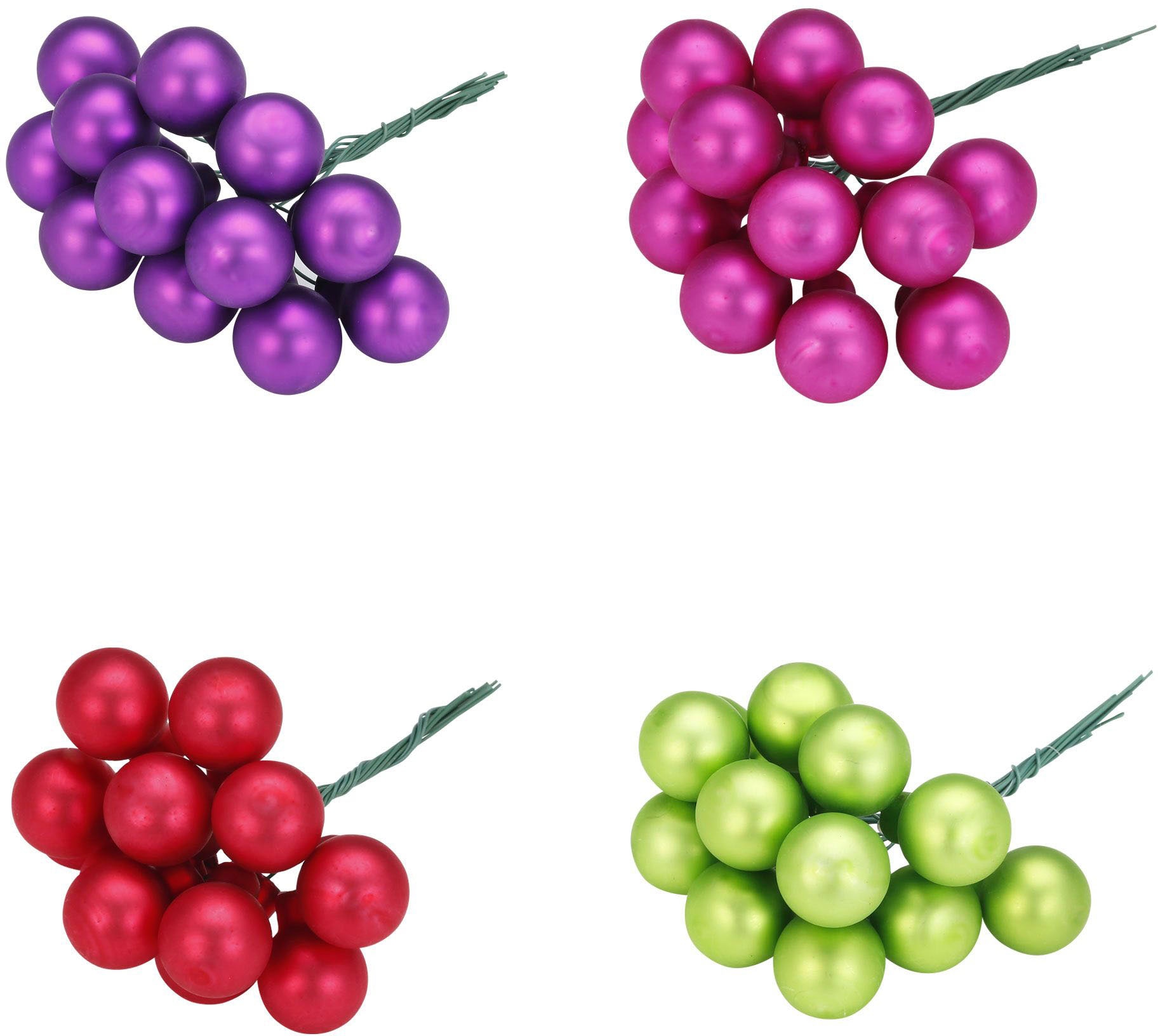 MAGIC by Inge Christbaumschmuck "Spiegelbeeren Happy X-Mas, 4-fach sortiert", (Set, 8 tlg.), Weihnachtsdeko, Weihnachtsschmuck aus Echtglas von Magic By Inge