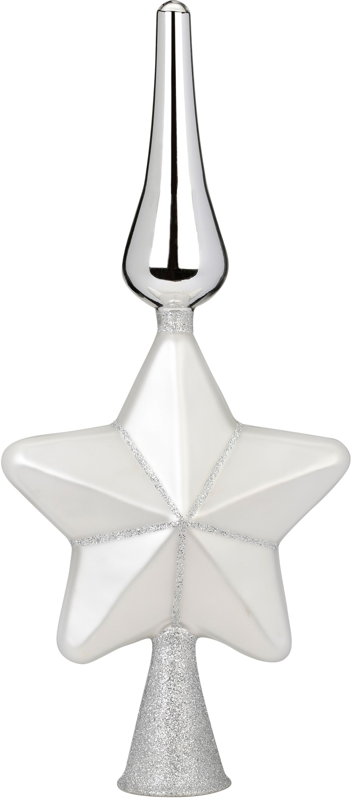 MAGIC by Inge Christbaumspitze "Frosty Silver, Weihnachtsdeko, Christbaumschmuck" mit Stern, Höhe ca. 29 cm von Magic By Inge