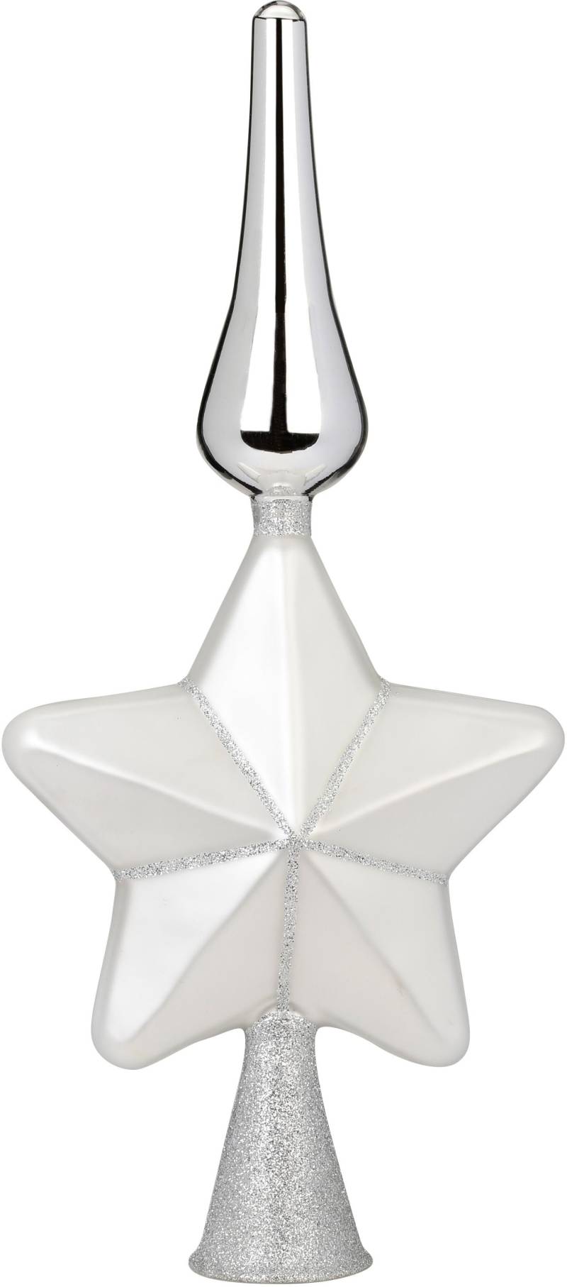 MAGIC by Inge Christbaumspitze "Frosty Silver, Weihnachtsdeko, Christbaumschmuck" mit Stern, Höhe ca. 29 cm von Magic By Inge