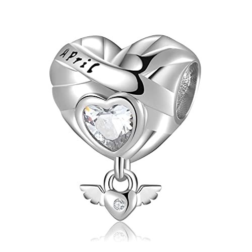 Magic Charms Bead Charm fur Damen mit Personalisiert Geburtsstein Charm Anhänger 925 Sterling Silber Glücksbringer für Frauen mit Europäische Armbänder und Halskette von Magic Charms