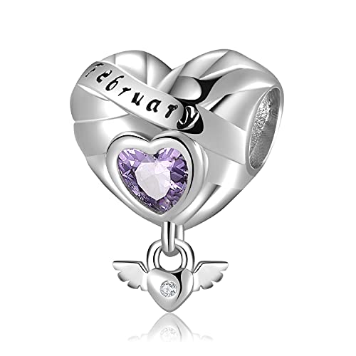 Magic Charms Bead Charm fur Damen mit Personalisiert Geburtsstein Charm Anhänger 925 Sterling Silber Glücksbringer für Frauen mit Europäische Armbänder und Halskette von Magic Charms