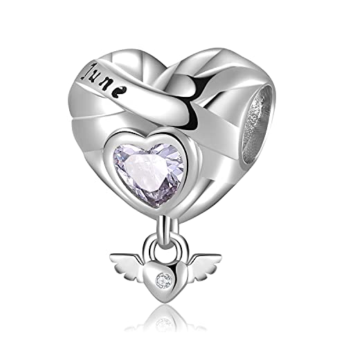 Magic Charms Bead Charm fur Damen mit Personalisiert Geburtsstein Charm Anhänger 925 Sterling Silber Glücksbringer für Frauen mit Europäische Armbänder und Halskette von Magic Charms