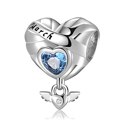 Magic Charms Bead Charm fur Damen mit Personalisiert Geburtsstein Charm Anhänger 925 Sterling Silber Glücksbringer für Frauen mit Europäische Armbänder und Halskette von Magic Charms