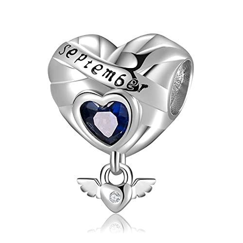 Magic Charms Bead Charm fur Damen mit Personalisiert Geburtsstein Charm Anhänger 925 Sterling Silber Glücksbringer für Frauen mit Europäische Armbänder und Halskette von Magic Charms