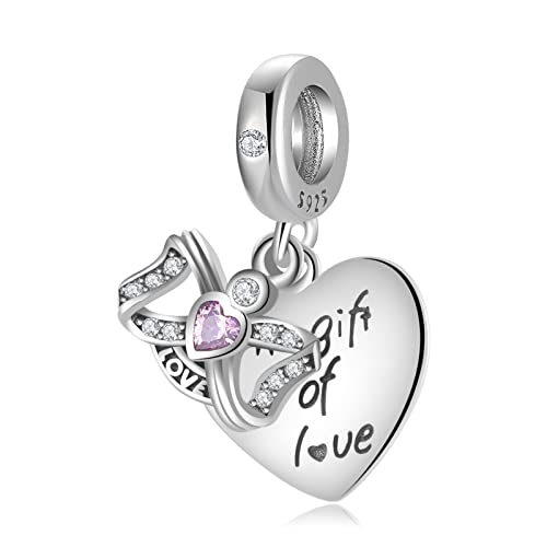 Magic Charms Damen Kreuz Bead Charm Herz Anhänger 925 Sterling Silber Bead Charms Halskette für Frauen Vergleichen mit Europäische Armbänder und kette von Magic Charms