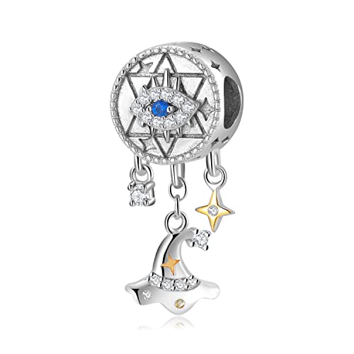 Magic Charms Evil Eye Hamsa Hand Charms Plata de Ley 925 Evil Eye Fátima Bead Colgante Charm para mujer European Snake Dangle Dazzling Charms Bracelet, O-Evil Eye Dream Catcher von Magic Charms