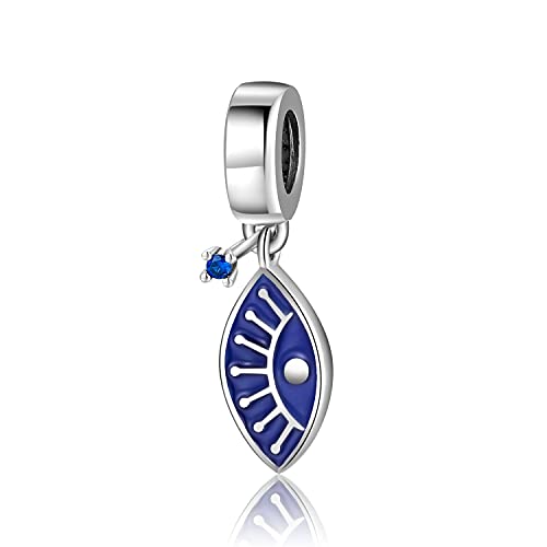 Magic Charms Evil Eye Hamsa Hand Charms Plata de Ley 925 Evil Eye Fátima Bead Pendant Charm para mujer European Snake Dangle Dazzling Charms Bracelet,Q-Hamsa Hand von Magic Charms