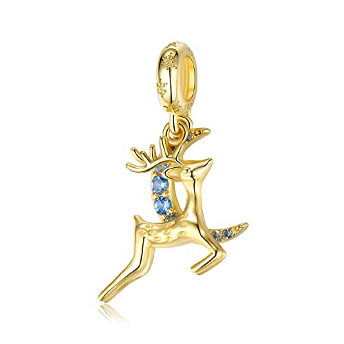 Magic Charms Women's Bead Charm Anhänger 925 Sterling Silber Weihnachtsfeier Golden Moon Moose Charms für Frauen Beaded Charms Europäische Armbänder und Halsketten Geburtstagsgeschenke Magic Charms Women's Bead Charm Anhänger 925 Sterling Silber Weihnachtsfeier Golden Moon Moose Charms für Frauen Beaded Charms Europäische Armbänder und Halsketten Geburtstagsgeschenke von Magic Charms