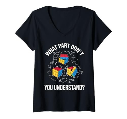 Damen Magic Cube Physik Würfel Kostüm Puzzle Fan Problemlöser T-Shirt mit V-Ausschnitt Damen Magic Cube Physik Würfel Kostüm Puzzle Fan Problemlöser T-Shirt mit V-Ausschnitt von Magic Cube Retro Speed Cubing Solving Puzzle Fan