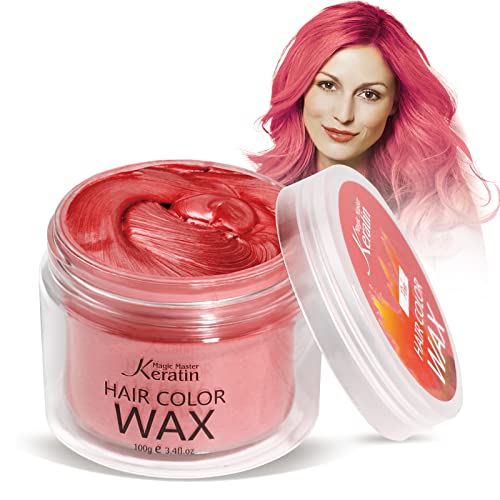 Haarfarbe Wachs, Magic Master Keratin Temporäre Frisur Creme Instant farbiger Ton für Männer und Frauen Party, Festival, Cosplay(rot) von Magic Master Keratin