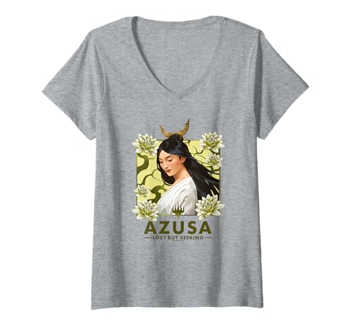 Damen Magic: The Gathering Azusa Lost But Seeking Human Monk Art T-Shirt mit V-Ausschnitt von Magic: The Gathering