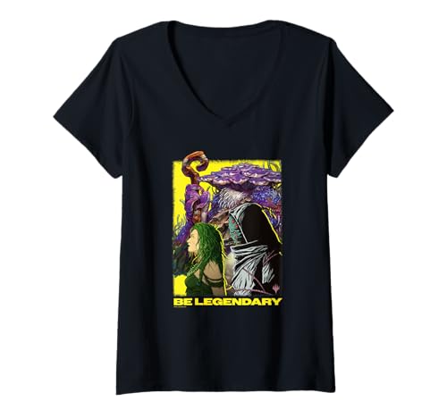 Damen Magic: The Gathering Be Legendary Commanders Profile Collage T-Shirt mit V-Ausschnitt von Magic: The Gathering