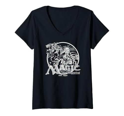 Damen Magic: The Gathering Est. 1994 Warrior Portrait Distressed T-Shirt mit V-Ausschnitt von Magic: The Gathering