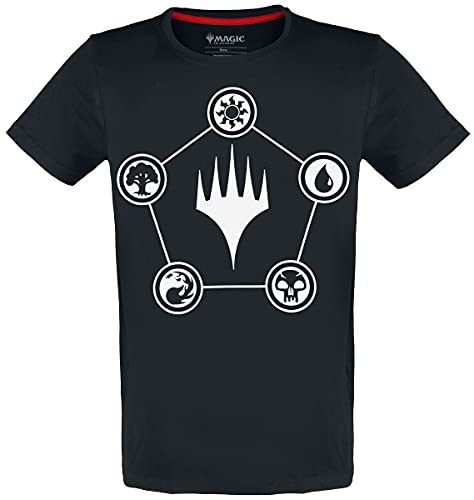 Magic: The Gathering Mana Herren-T-Shirt, kurzärmlig, Schwarz, S, 100% Baumwolle, reguläre Passform, Noir, S von Difuzed