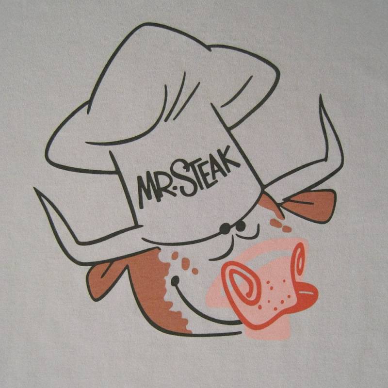 Mr. Steak T-Shirt - Vintage Retro Für Männer Und Frauen Von Magic Bolt Design Alle Damengrößen Im Sale von MagicBoltDesign