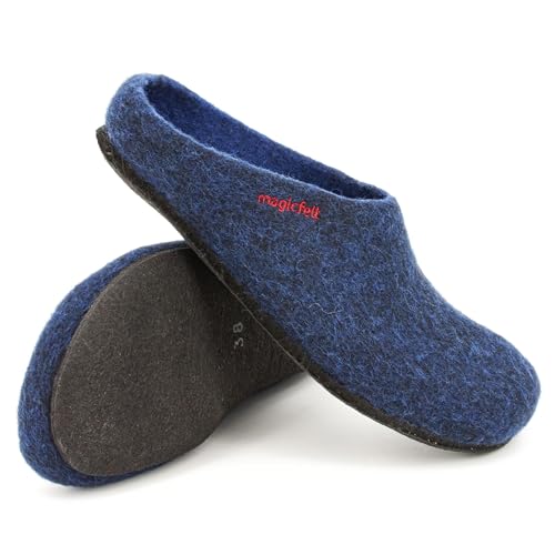 Magicfelt Hausschuhe 709 für Damen & Herren - aus 100% Merino-Wolle Midnight, 41 von Magicfelt