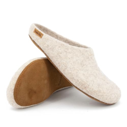 Magicfelt Filz-Hausschuh 713 - Damen & Herren Pantoffeln aus 100% Schurwolle Coburger Fuchsschaf, 42 von Magicfelt