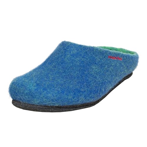 Magicfelt Hausschuhe AN709 für Damen & Herren - natürliche zweifärbige Merinowolle | Pantoffeln mit Rutschfester anatomischer Sohle | Unisex Filzpantoffeln Lagoon | 39 von Magicfelt