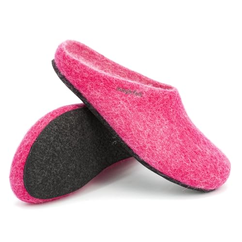 Magicfelt Hausschuhe 709 für Damen & Herren - aus 100% Merino-Wolle Pink, 41 von Magicfelt