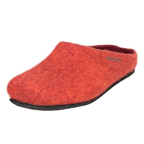 Magicfelt Hausschuhe AN709 für Damen & Herren - natürliche zweifärbige Merinowolle | Pantoffeln mit Rutschfester anatomischer Sohle | Unisex Filzpantoffeln Salmon | 44 von Magicfelt