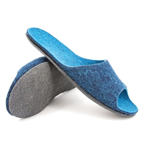 Magicfelt Filz-Sandale ST 722 für Damen - aus 100% Merino-Wolle Dark Petrol, 42 von Magicfelt