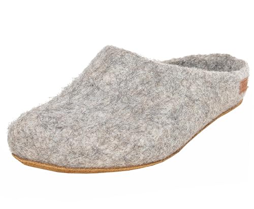 Magicfelt Filzhausschuh AR 728 Rare wools - Damen & Herren Pantoffeln | Hochwertiger Hausschuh - anatomisch geformtes Fußbett - rutschfeste Ledersohle Alpaka | 38 von Magicfelt