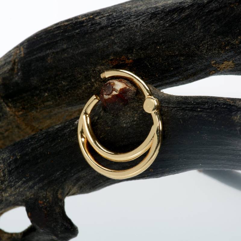 Doppel Septum Ring Clicker 14K Gold Daith Ohrring Helix Schmuck von MagicHammer