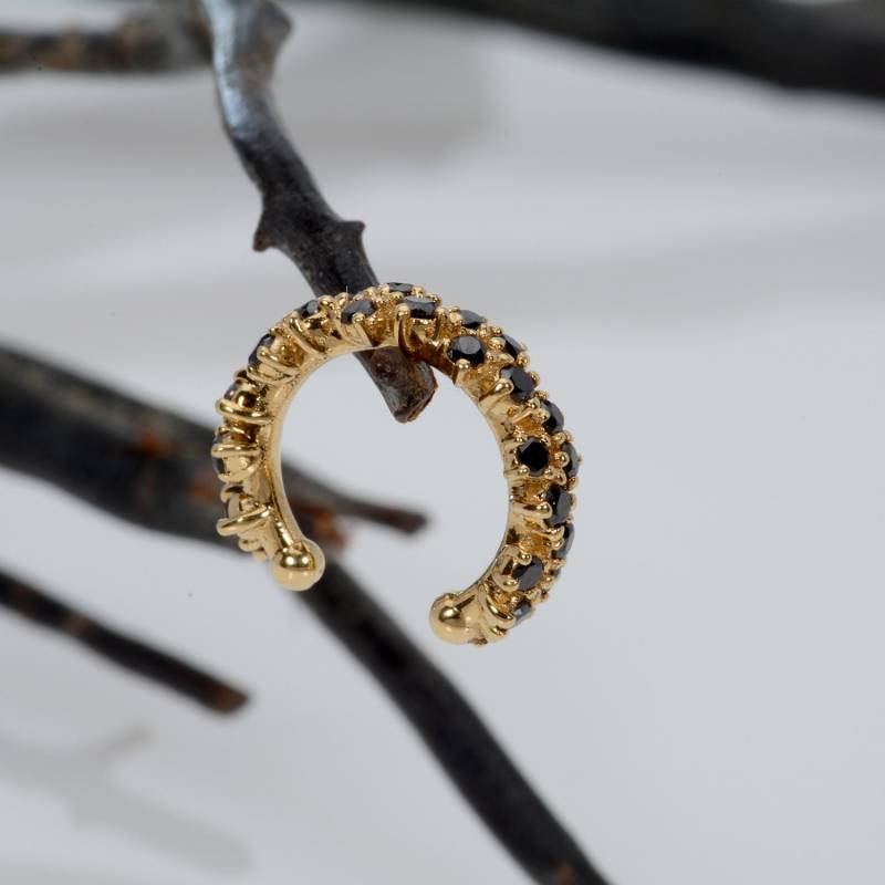 Faux Piercing Conch Schmuck 14K Gelbgold Diamanten Ohr Wrap Jacke Knorpel Hoop von MagicHammer