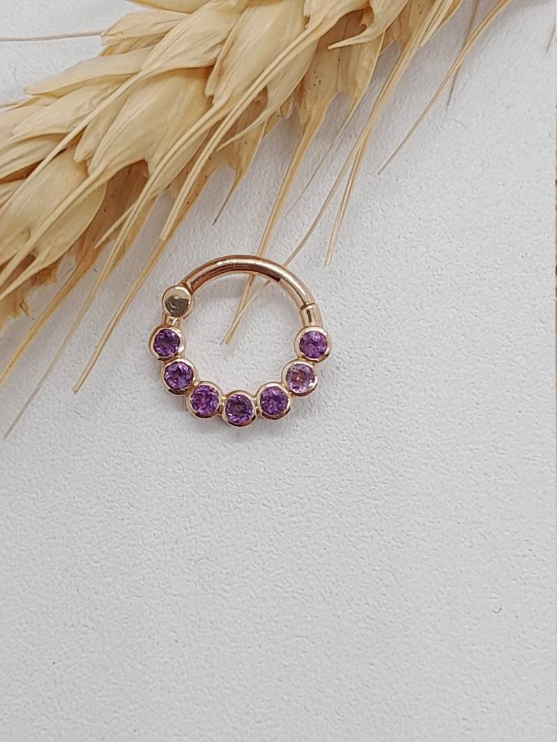 Helix Ohrring 14K Gold Amethyst Nase Hoop Piercing Schmuck Knorpel Ring Daith von MagicHammer