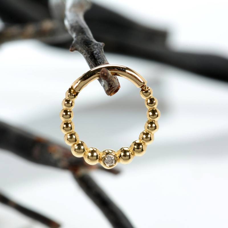 Helix Ohrring 14K Solid Gold Diamant Knorpel Ring Daith Piercing Septum Clicker von MagicHammer