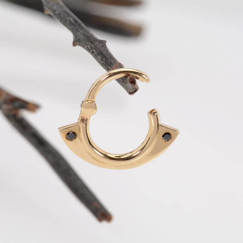 Helix Septum Clicker Diamanten Piercing Knorpel Ohrrring 14K Solid Gold Daith Schmuck von MagicHammer