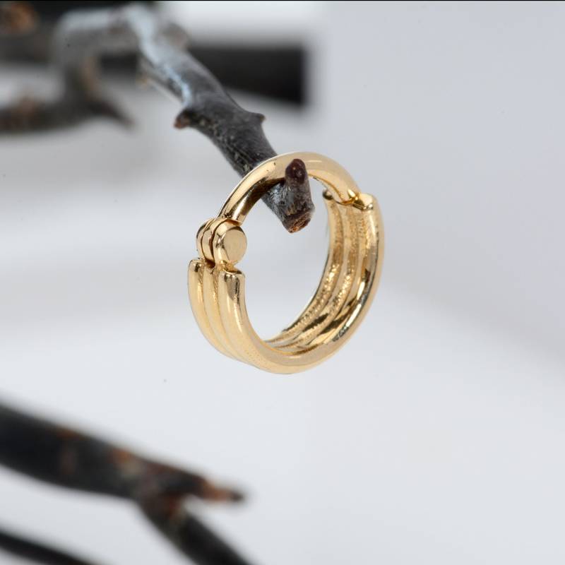 Hoop Piercing Schmuck 14K Gold Nasenringe Helix Conch Clicker Ohrmanschette von MagicHammer