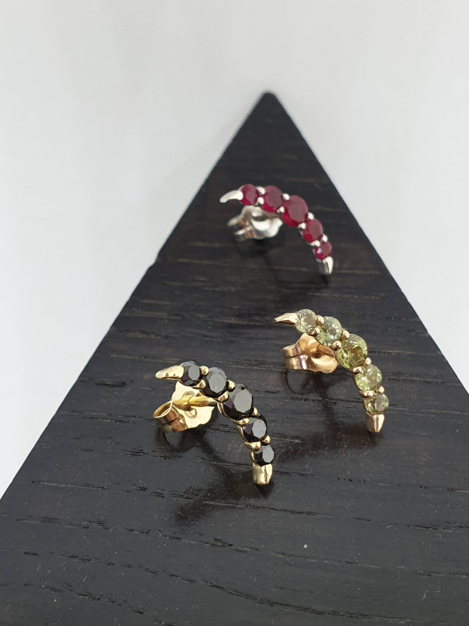 Knorpel Ohrring 14K Solid Gold Barbell Ohr Piercing Conch Helix Diamant Schmuck von MagicHammer