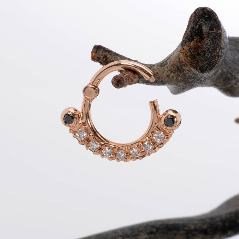 Knorpel Ohrring 14K Solid Gold Diamanten Nasenring Helix Daith Piercing Septum Schmuck Nase Hoop von MagicHammer