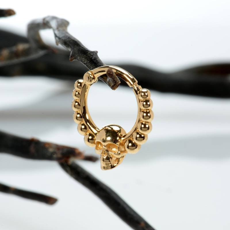 Knorpel Skull Design Piercing Schmuck Diamant Helix Hoop Nasenring von MagicHammer