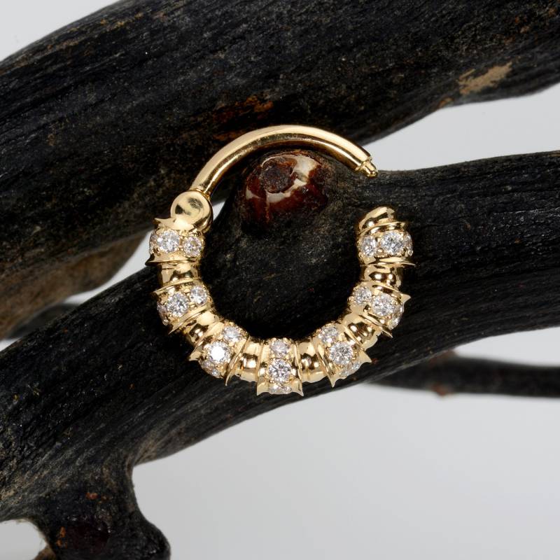 Knorpelohrring 14K Gold Diamant Ohrmanschette Daith Ohrring Conch Schmuck Helixohrring Nasenring von MagicHammer