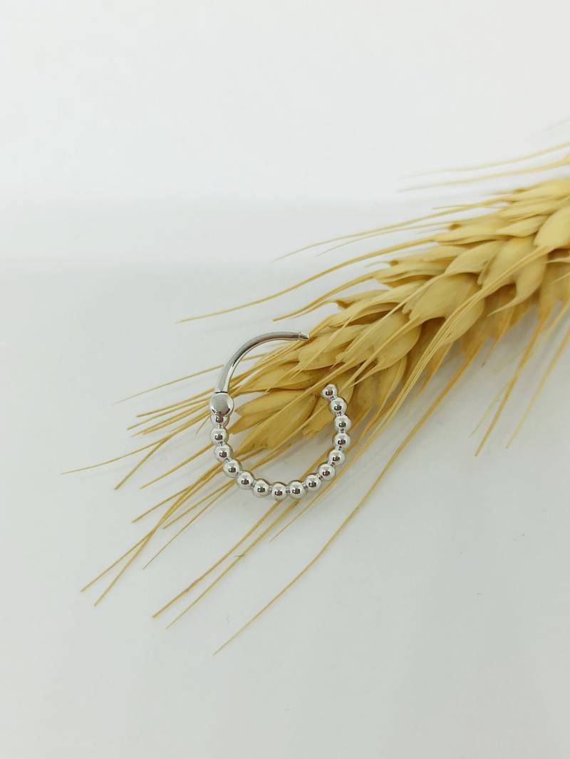 Knorpelohrring 14K Weißgold Daith Piercing Tragus Schmuck Nasenring Helix Hoop von MagicHammer