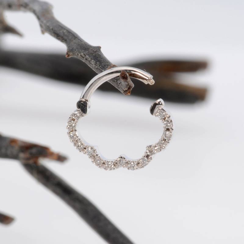 Krone Daith Septum Clicker Diamant 14K Solid Gold Helix Ohrring Piercing Schmuck Nasenloch Ring von MagicHammer
