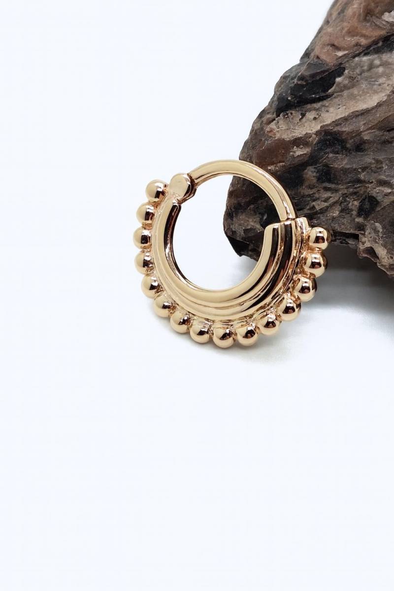 Kugeln Knorpel Septum Clicker 14K Solid Gold Helix Hoop Piercing Nasen Ring von MagicHammer