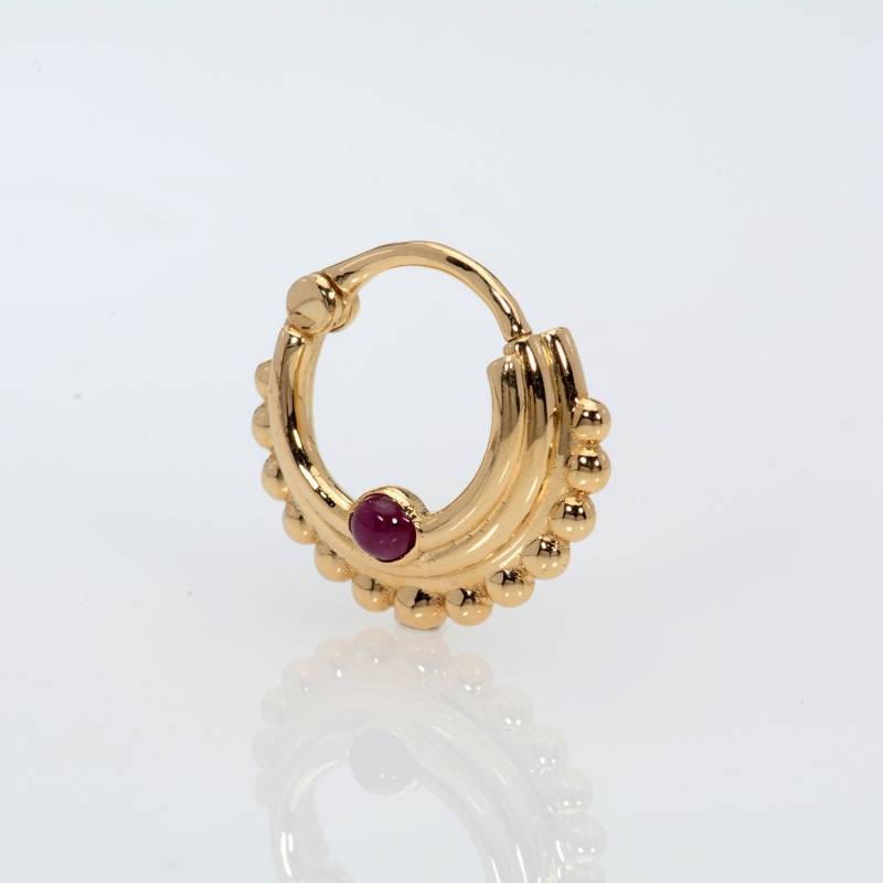 Nase Septum Clicker Rubin 14K Gold Helix Ohrring Piercing Schmuck Knorpel Hoop von MagicHammer