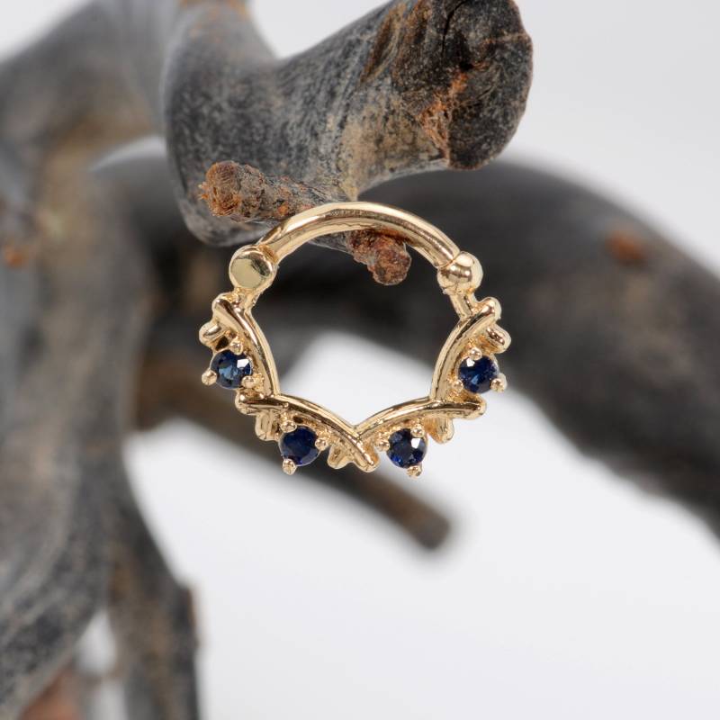 Nasenpiercing 14K Solid Gold Knorpel Ohrring Saphire Daith Helix Hoop von MagicHammer