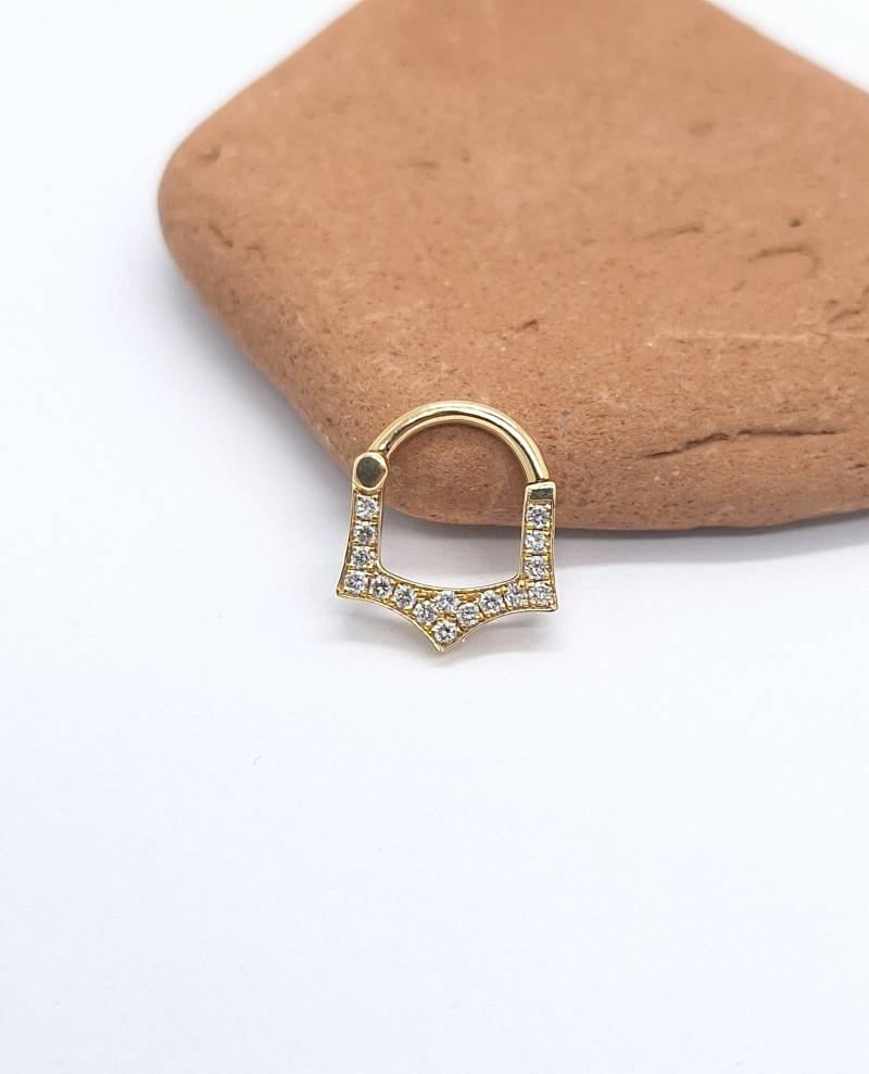 Ohrmanschette Piercing Schmuck 14K Gold Diamant Helix Hoop Daith Ohrring Knorpel Ring von MagicHammer