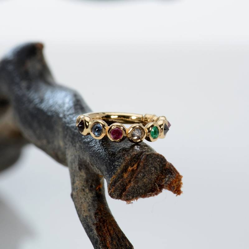 Regenbogen Piercing Conch Ohrring 14K Solid Gold Rook Septum Helix Hoop Tragus Ring von MagicHammer