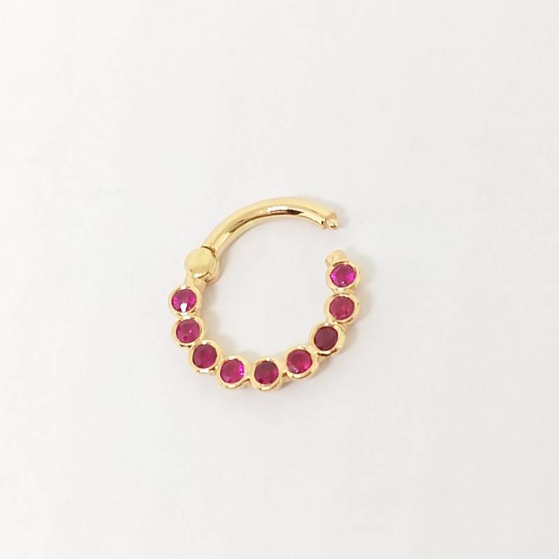 Rubin Knorpel Ohrring 14K Gold Nasenring Piercing Jewerly Daith Helix Hoop von MagicHammer