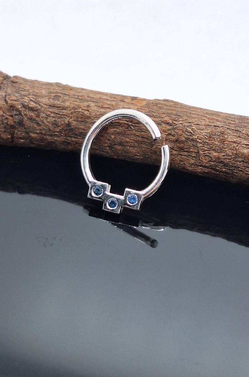 Septum Ring Saphir Sterlingsilber Saphire Nasenring Nase Hoop Helix von MagicHammer
